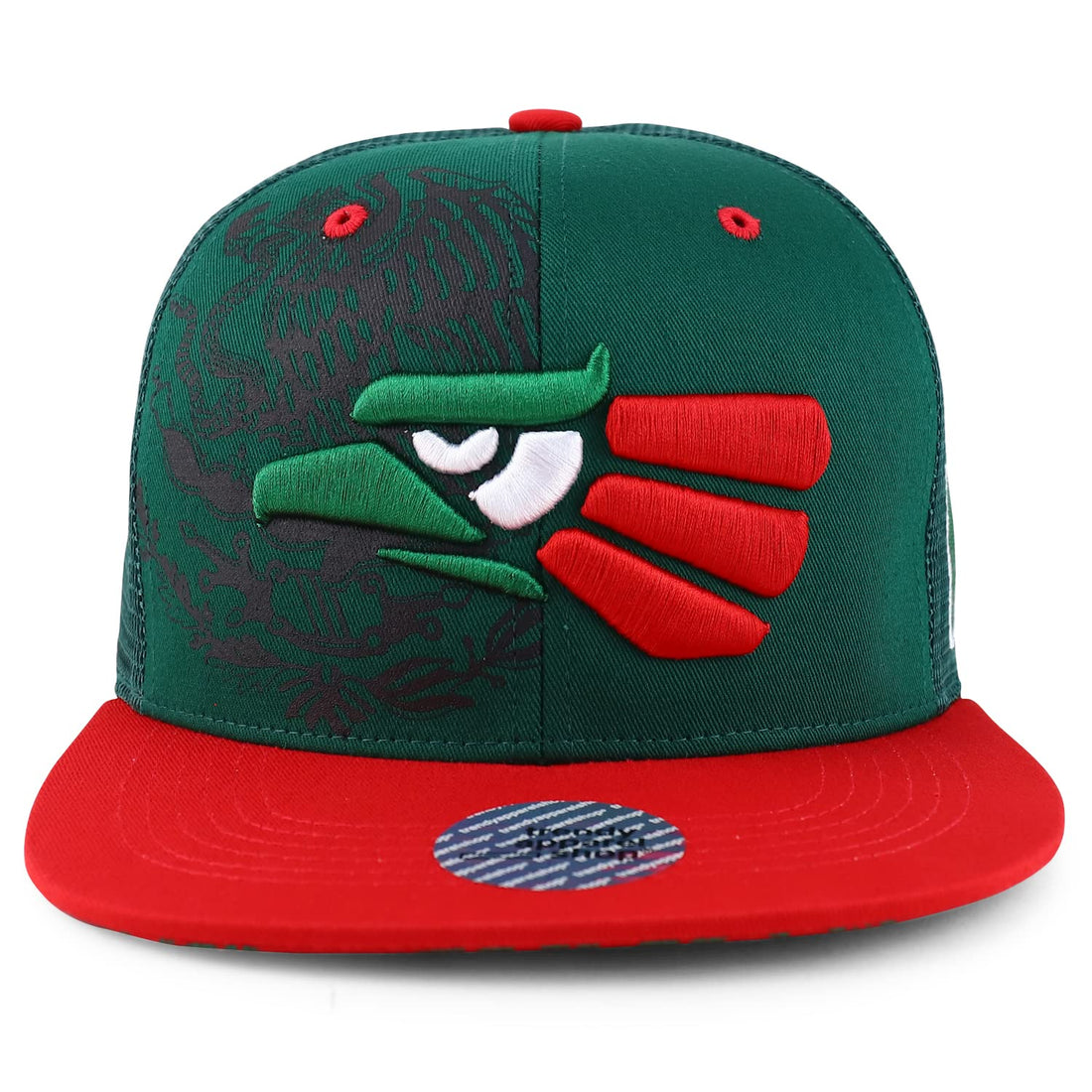 Trendy Apparel Shop Hecho En Mexico Eagle 3D Embroidered Flatbill Snapback Mesh Cap
