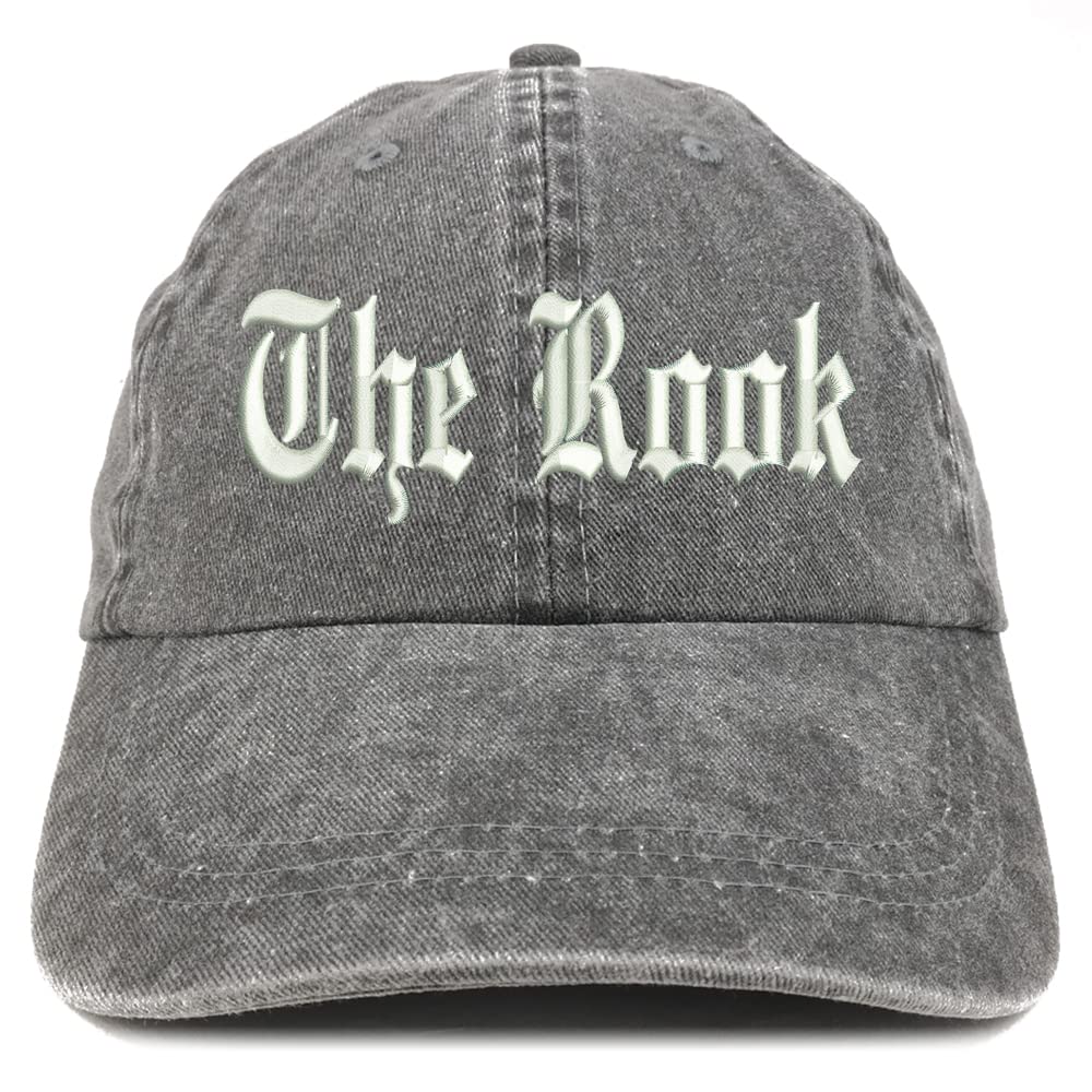 Trendy Apparel Shop The Rook Old English Embroidered Pigment Dyed Washed Baseball Cap