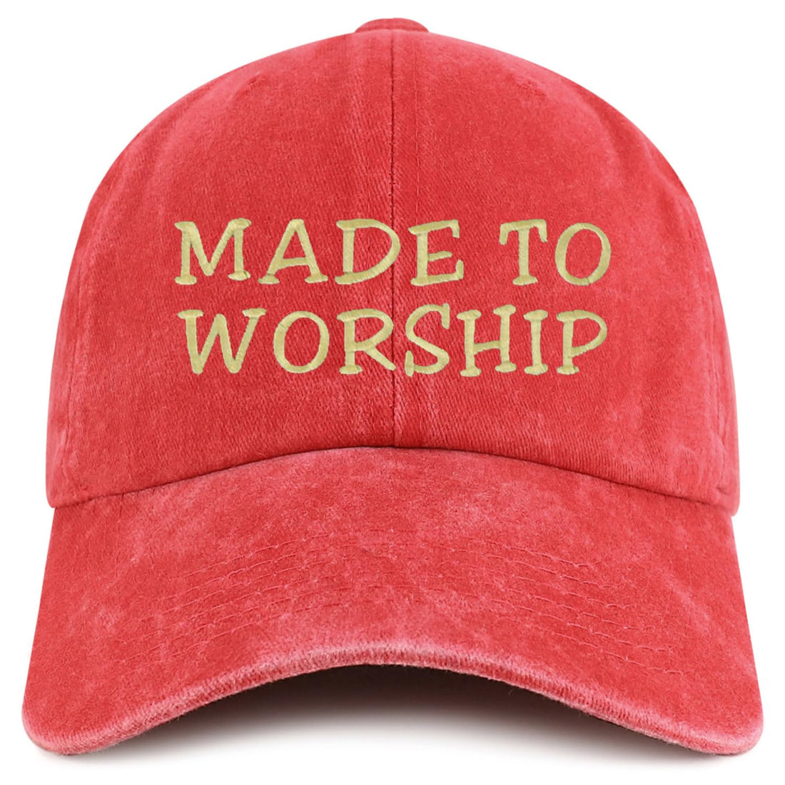 Trendy Apparel Shop Made to Worship Embroidered Pigment Dyed Cotton Baseball Cap