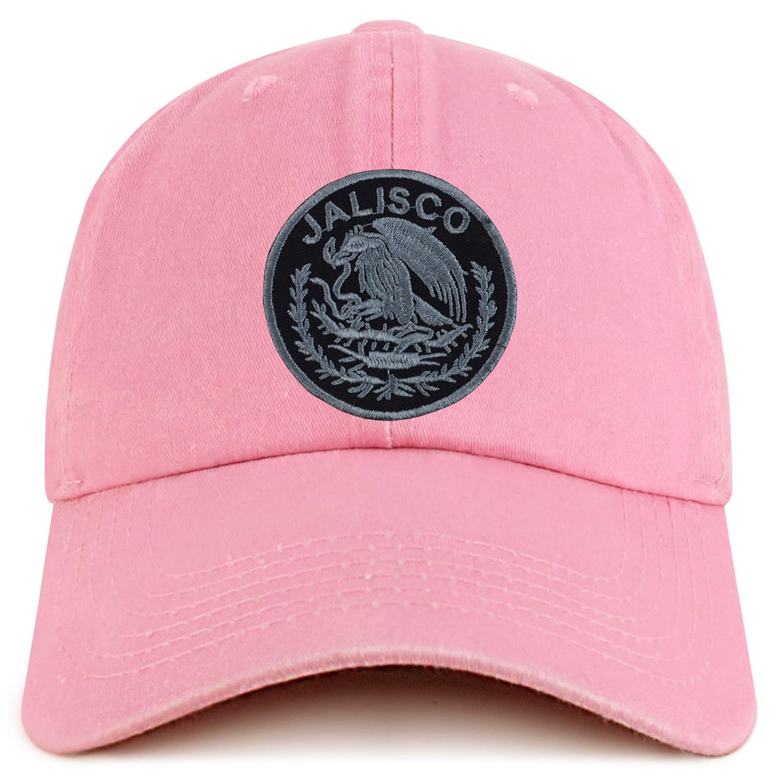 Trendy Apparel Shop Jalisco Mexico Charcoal Embroidered Patch Pigment Dyed Washed Baseball Cap