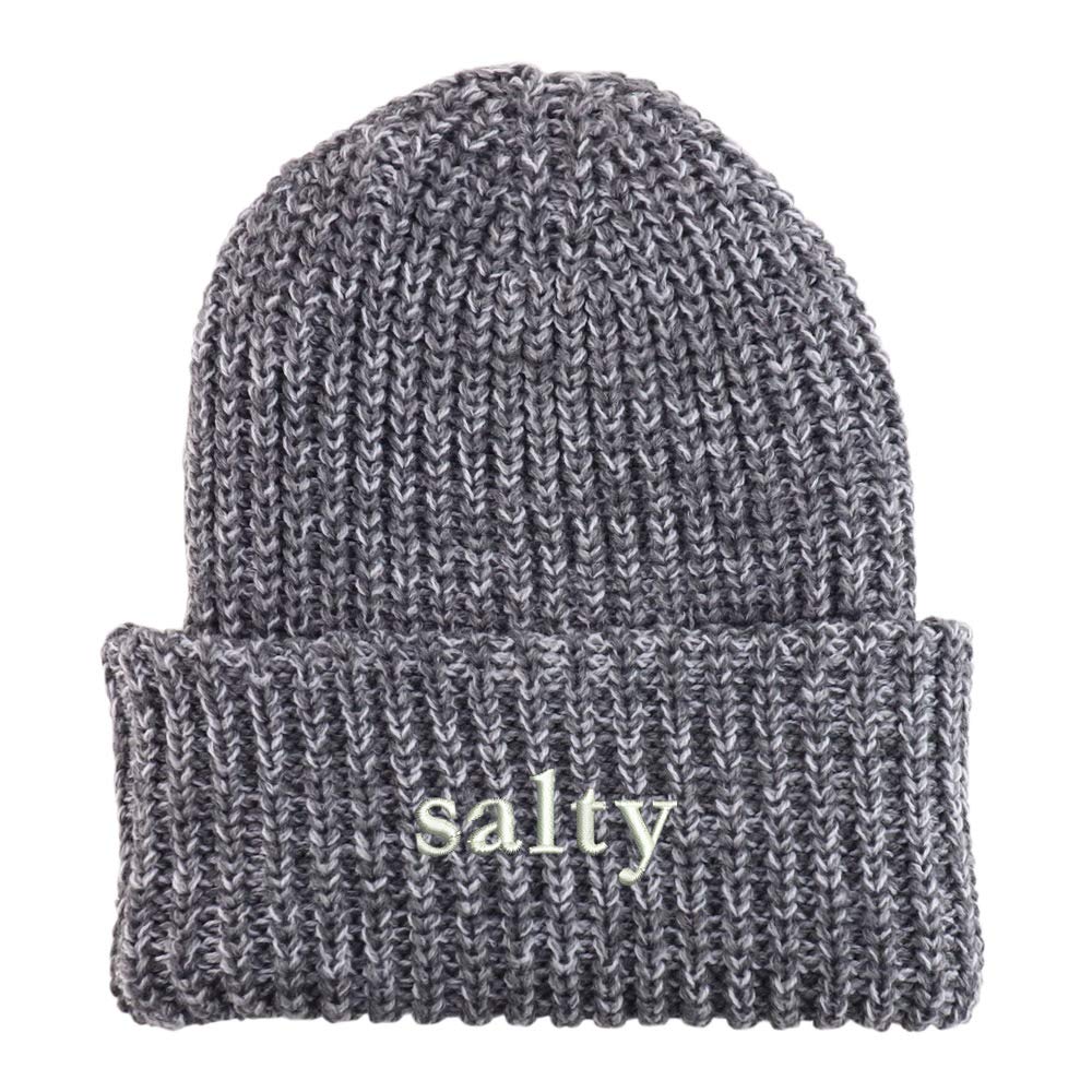 Trendy Apparel Shop Salty Embroidered Long Cuffed Thick Ribbed Knit Beanie