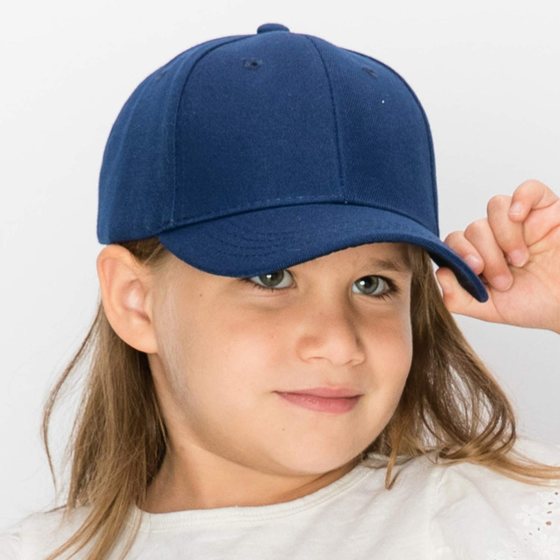 Trendy Apparel Shop Plain Youth Size Kid's Adjustable Structured Baseball Cap