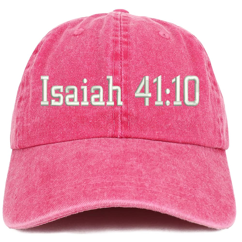 Trendy Apparel Shop Isaiah 41:10 Washed Pigment Dyed Baseball Cap