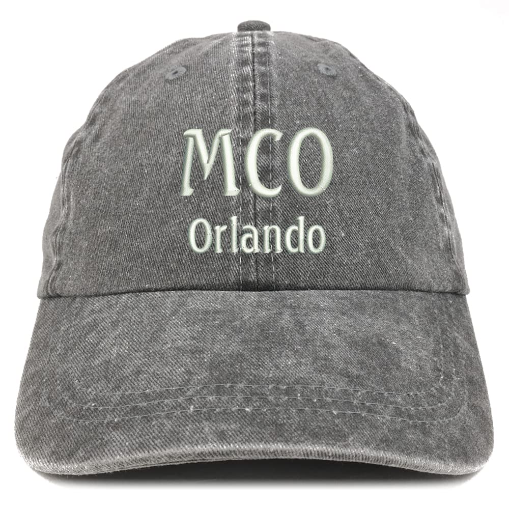 Trendy Apparel Shop MCO Orlando Embroidered Pigment Dyed Washed Baseball Cap
