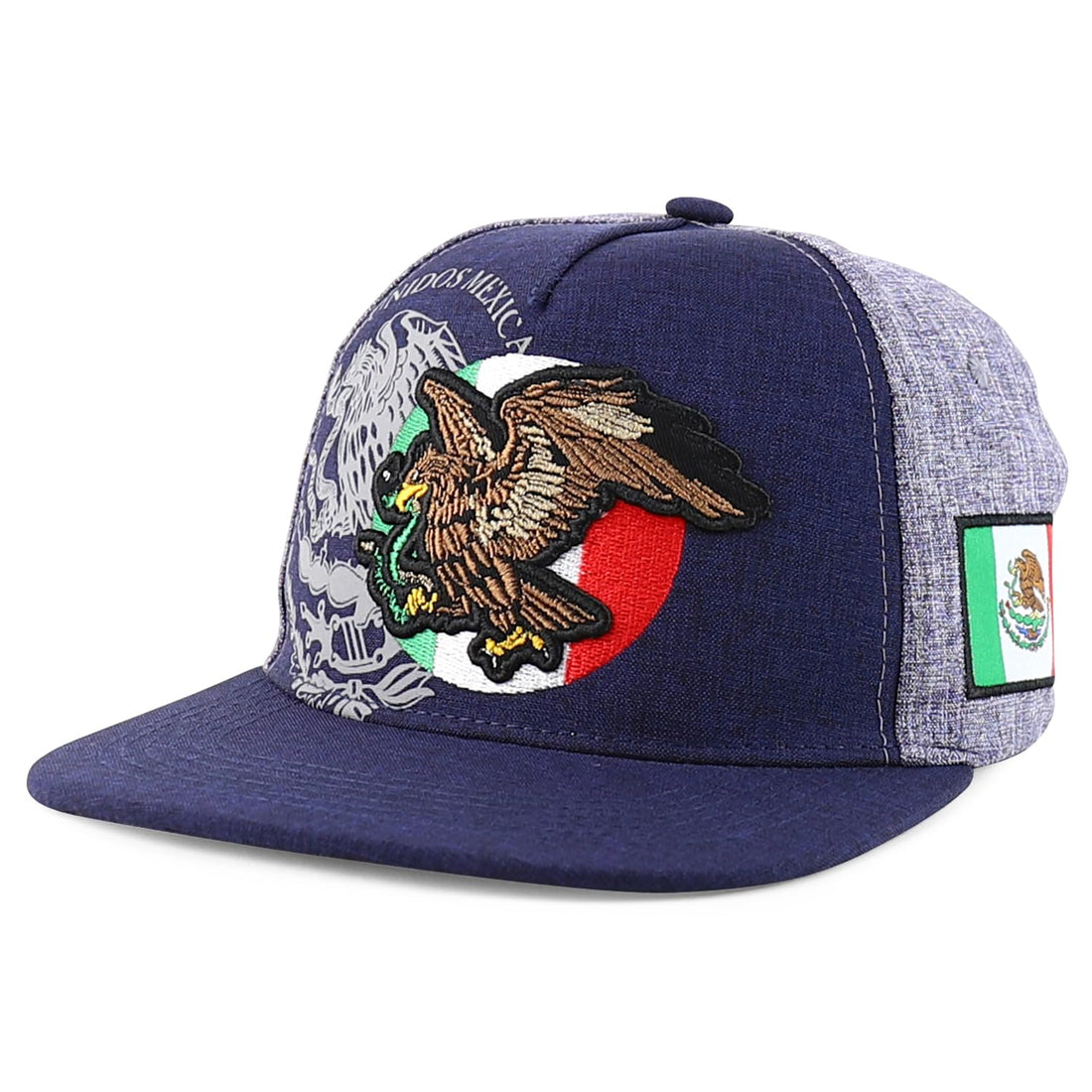 Trendy Apparel Shop Mexico Independence Eagle Embroidered Flat Bill Snapback Cap