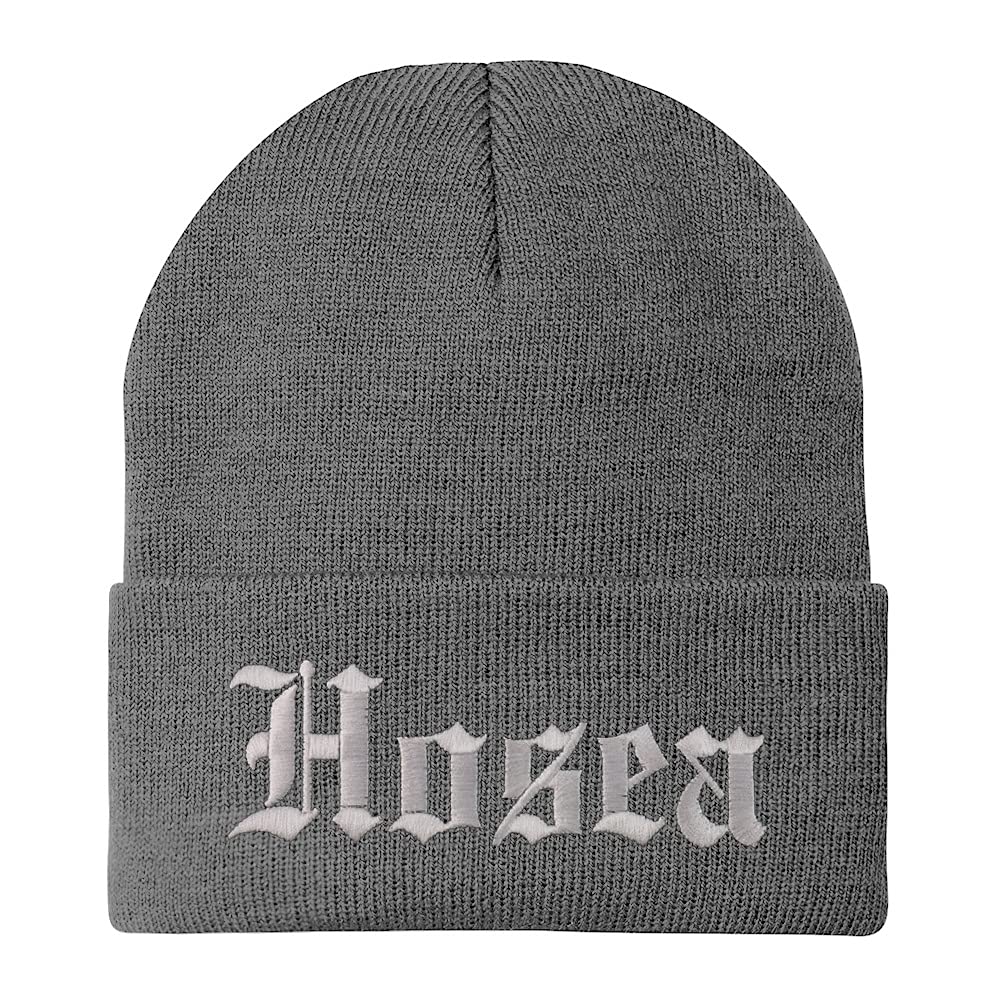 Trendy Apparel Shop Hosea Old English Embroidered Long Cuff Beanie