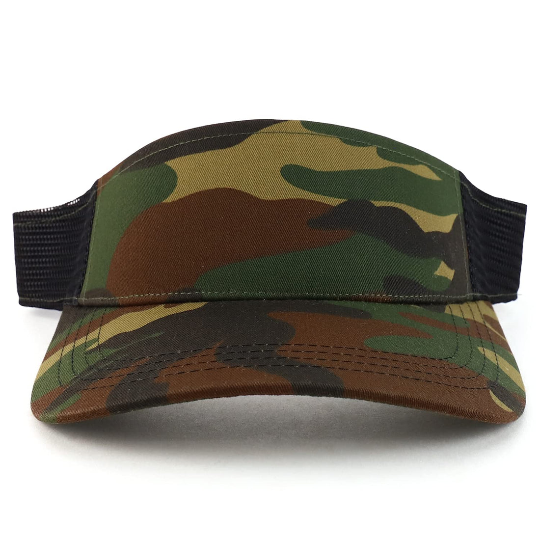 Trendy Apparel Shop Plain 2 Tone Mesh Back Visor with Adjustable Snap Closure