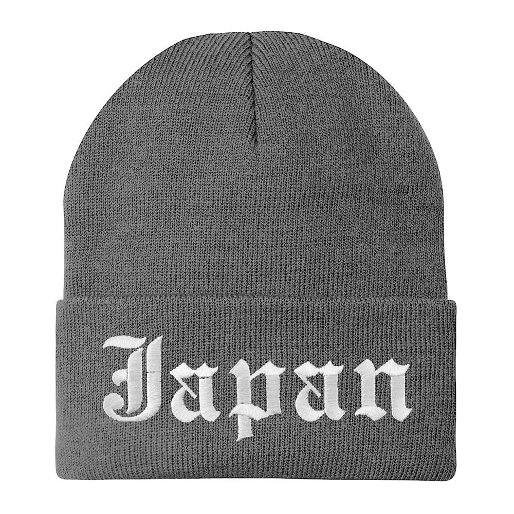 Trendy Apparel Shop Japan Old English Embroidered Long Cuff Beanie