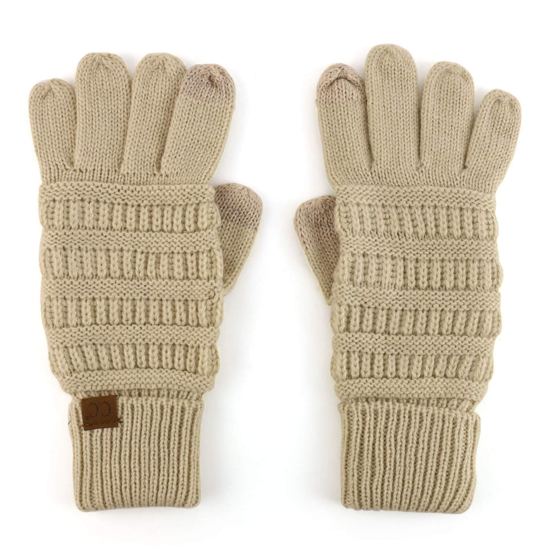 Trendy Apparel Shop Touchscreen Smartphone Suede Palm Texting Knit Gloves