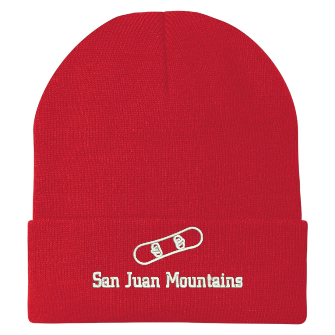 Trendy Apparel Shop San Juan Mountains Snowboard Logo Embroidered Long Cuff Beanie
