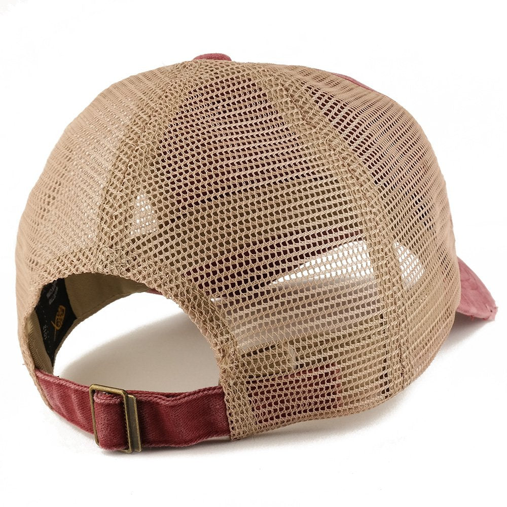 Trendy Apparel Shop Great Dane Dog Embroidered Frayed Bill Trucker Mesh Back Cap