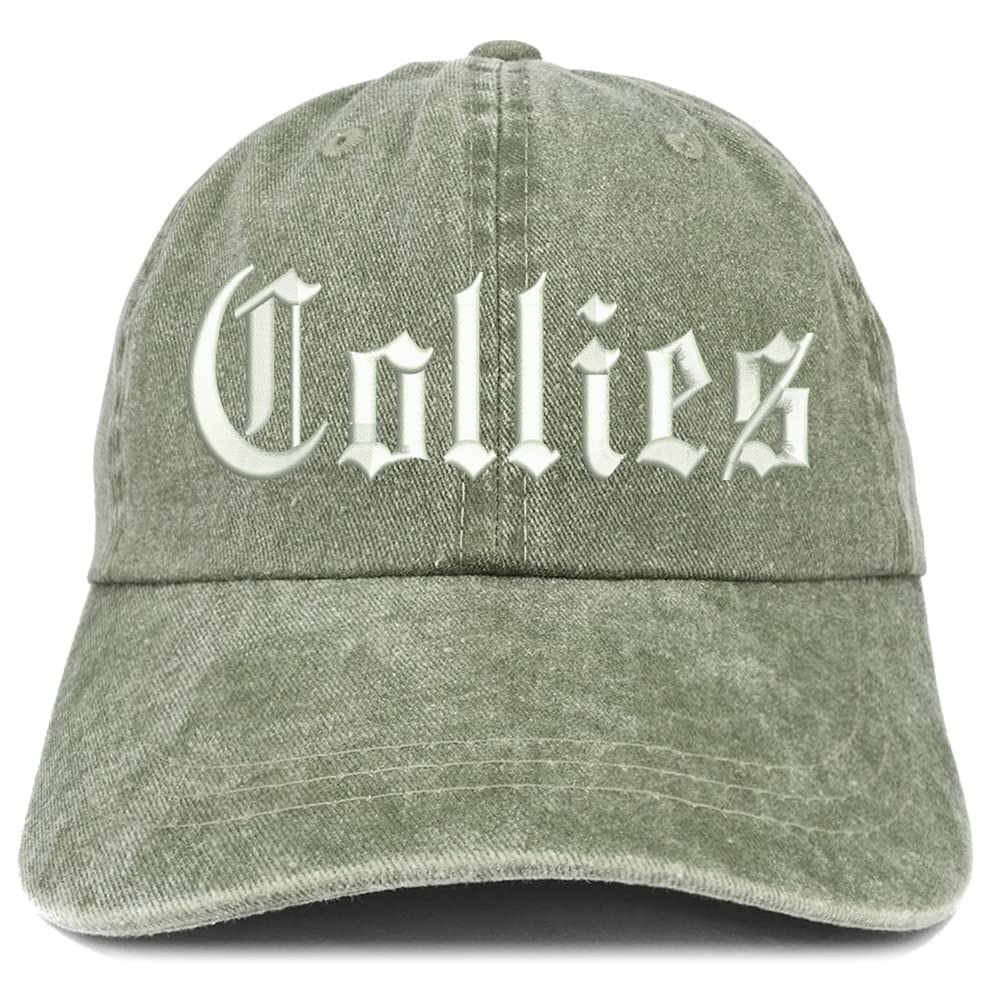 Trendy Apparel Shop Old English Collies Washed Pigment Dyed Baseball Cap