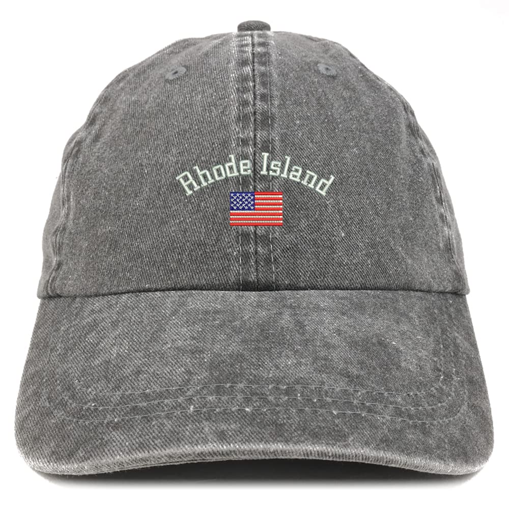 Trendy Apparel Shop Rhode Island USA Flag Pigment Dyed Washed Baseball Cap