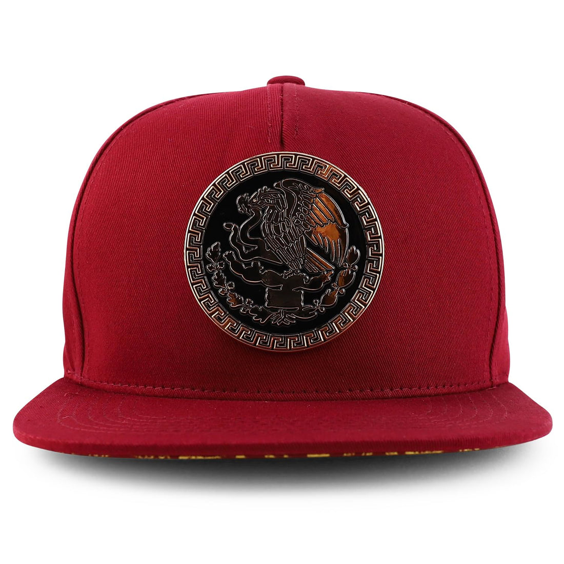 Trendy Apparel Shop Metal Mexico Eagle Decorated Flatbill Snapback Baseball Cap