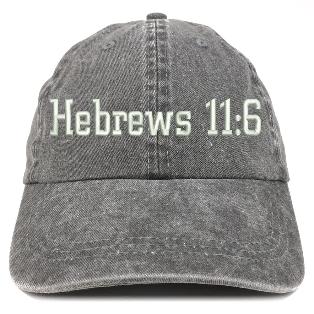Trendy Apparel Shop Hebrew 11:6 Washed Pigment Dyed Baseball Cap