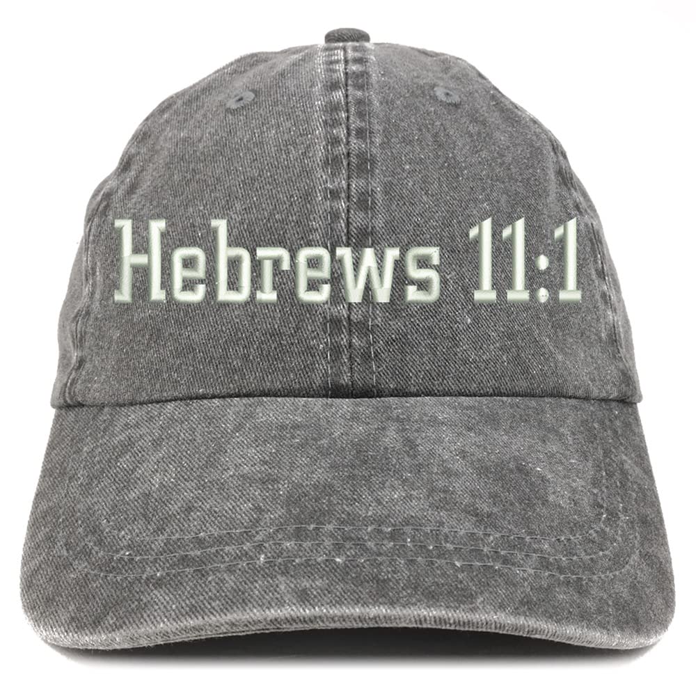 Trendy Apparel Shop Hebrews 11:1 Washed Pigment Dyed Baseball Cap