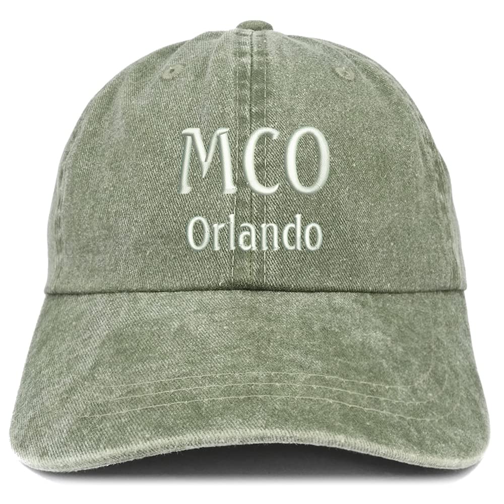 Trendy Apparel Shop MCO Orlando Embroidered Pigment Dyed Washed Baseball Cap