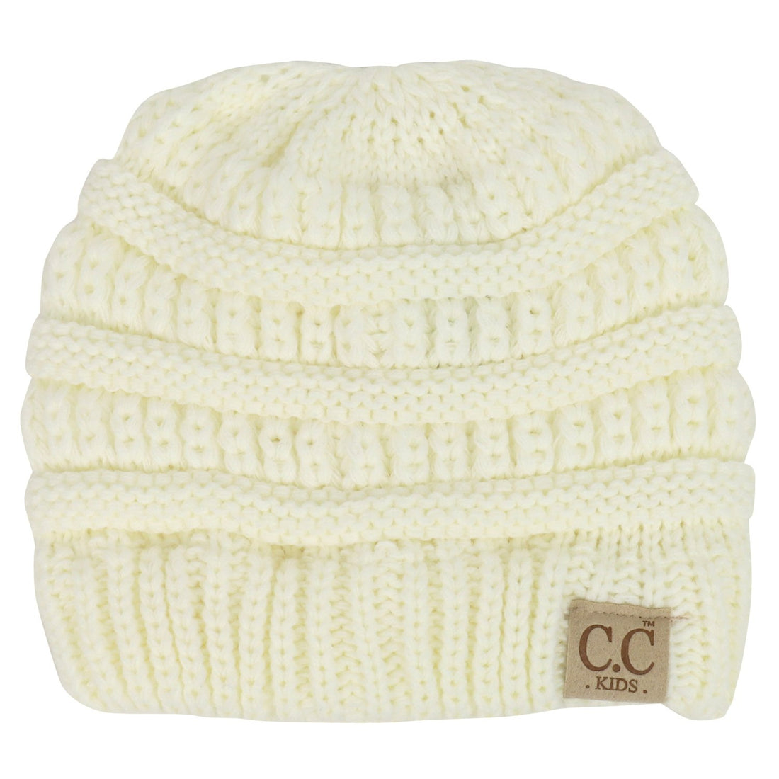 Trendy Apparel Shop Kid's Crochet Knit Winter Short Beanie Hat