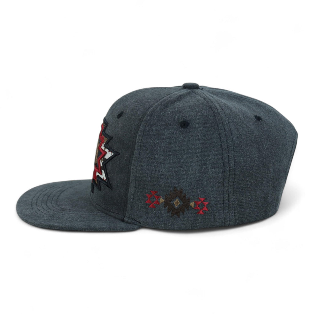 Trendy Apparel Shop Rodeo Design Embroidered Washed Cotton Flat Bill Snapback Cap