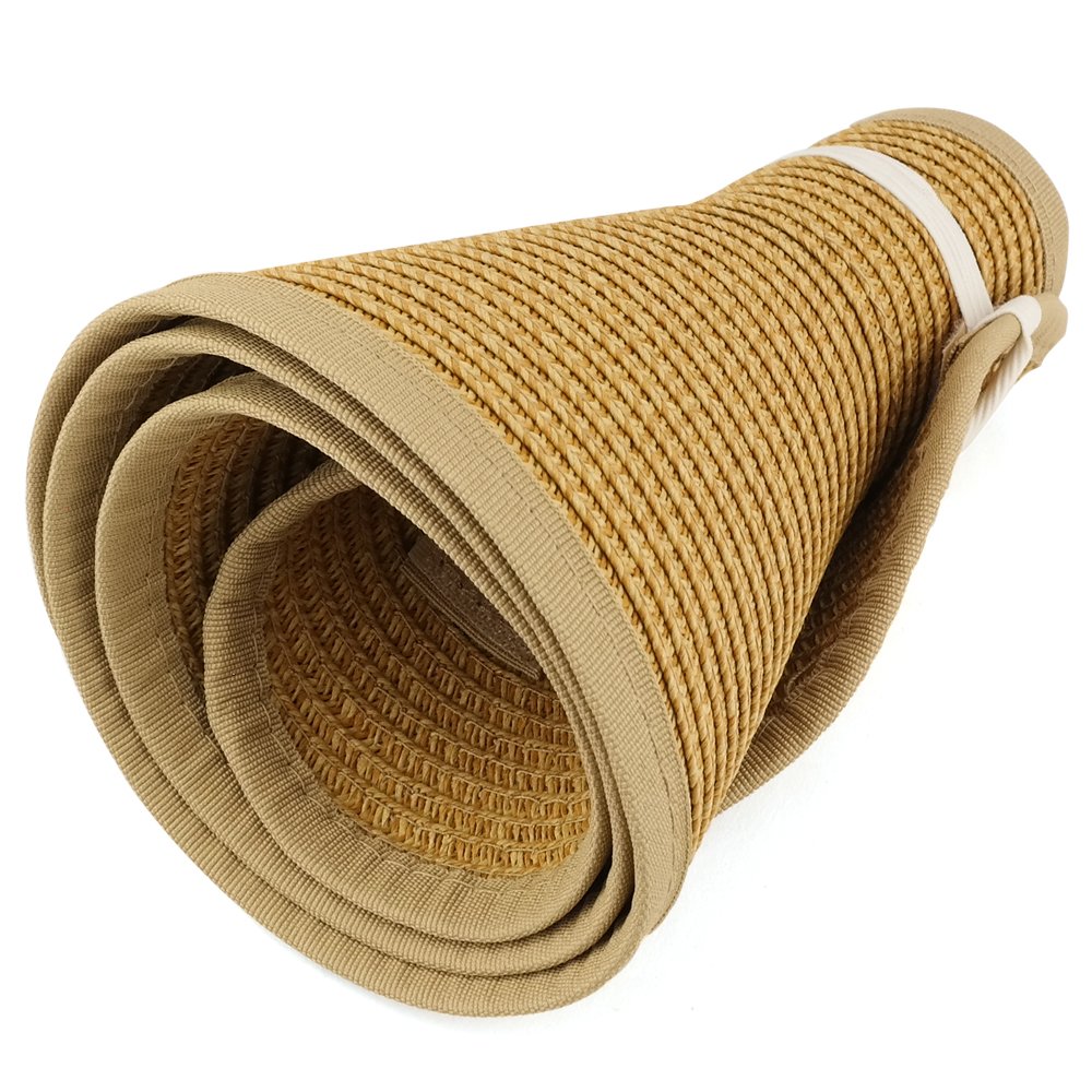 Trendy Apparel Shop Womens UPF 50+ Paper Braid Large Rolled Visor UV Protection Hat