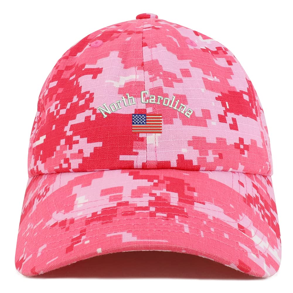 Trendy Apparel Shop North Carolina USA Flag Low Profile Soft Cotton Baseball Cap