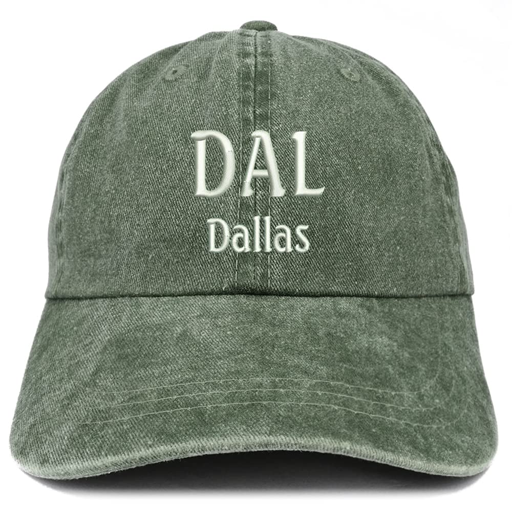 Trendy Apparel Shop DAL Dallas Embroidered Pigment Dyed Washed Baseball Cap