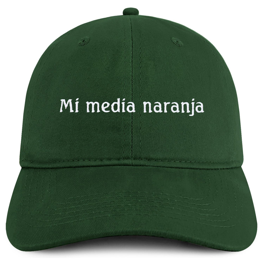 Trendy Apparel Shop Mi Media Naranja Embroidered Cotton Low Profile Dad Hat