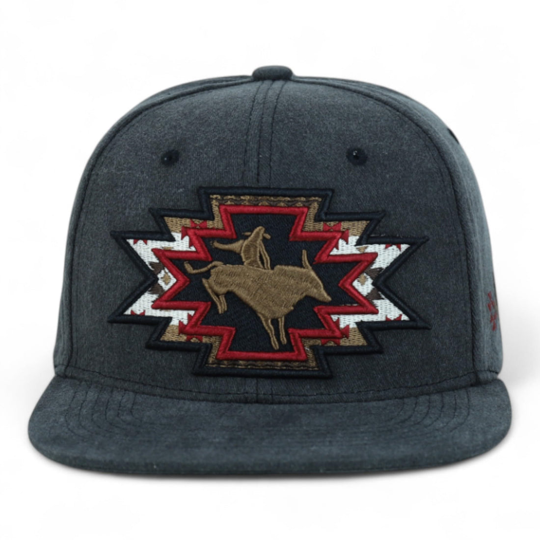 Trendy Apparel Shop Rodeo Design Embroidered Washed Cotton Flat Bill Snapback Cap
