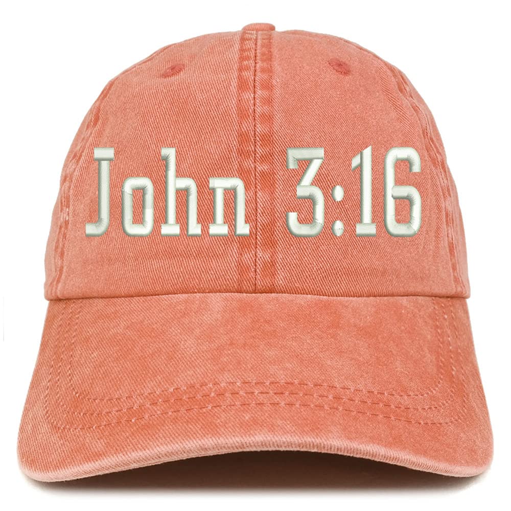 Trendy Apparel Shop John 3:16 Washed Pigment Dyed Baseball Cap
