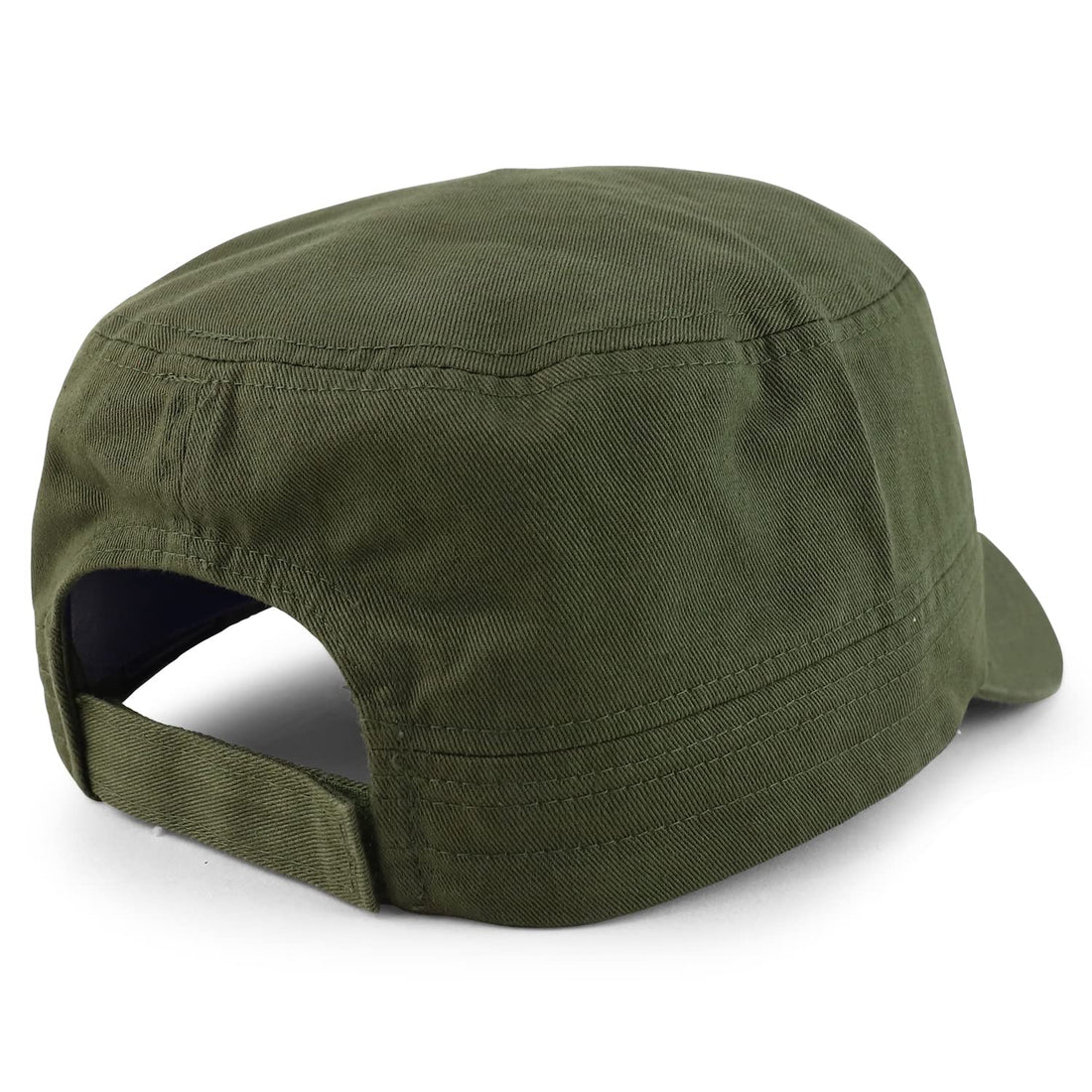Trendy Apparel Shop XXL Big Head Oversize Flat Top Army Cap with Map Pocket