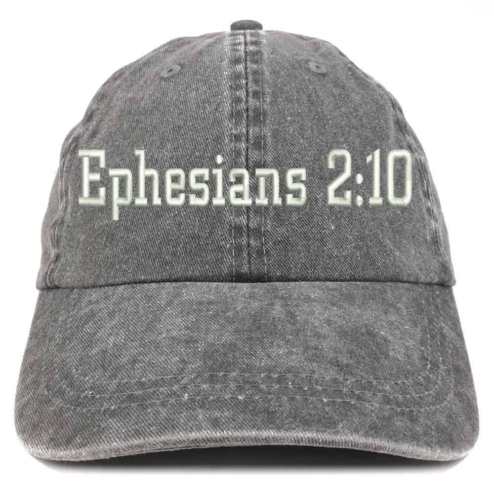 Trendy Apparel Shop Ephesians 2:10 Washed Pigment Dyed Baseball Cap
