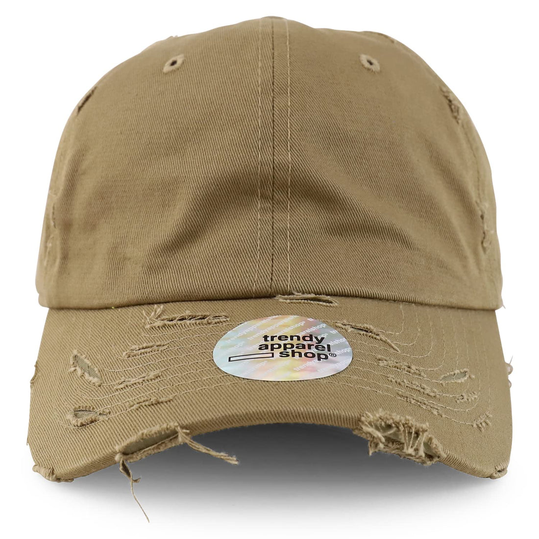 Trendy Apparel Shop Oversized XXL Frayed Unstructured Soft Crown Cotton Dad Hat