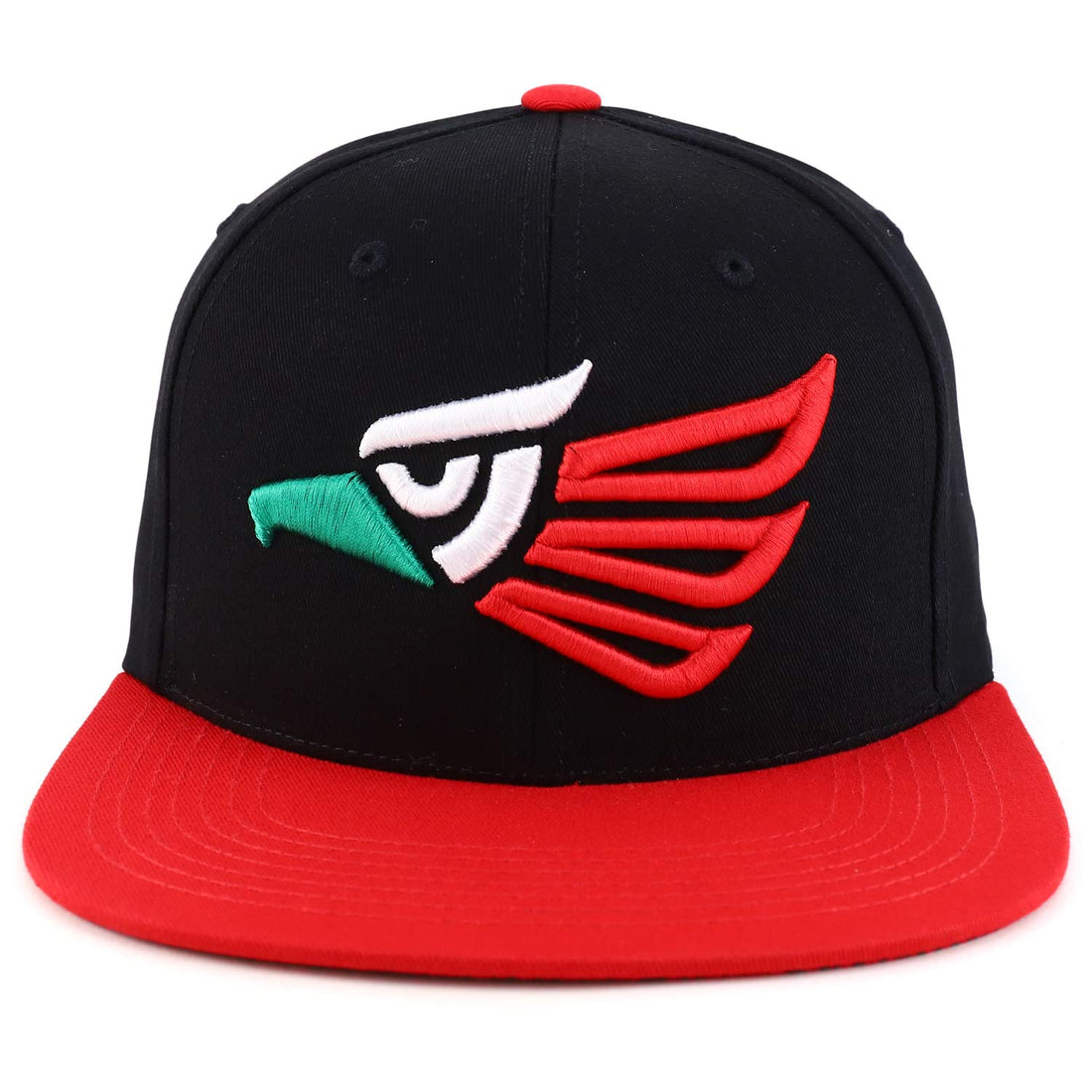 Trendy Apparel Shop Hecho En Mexico Eagle 3D Embroidered Snapback Cap - Black Red