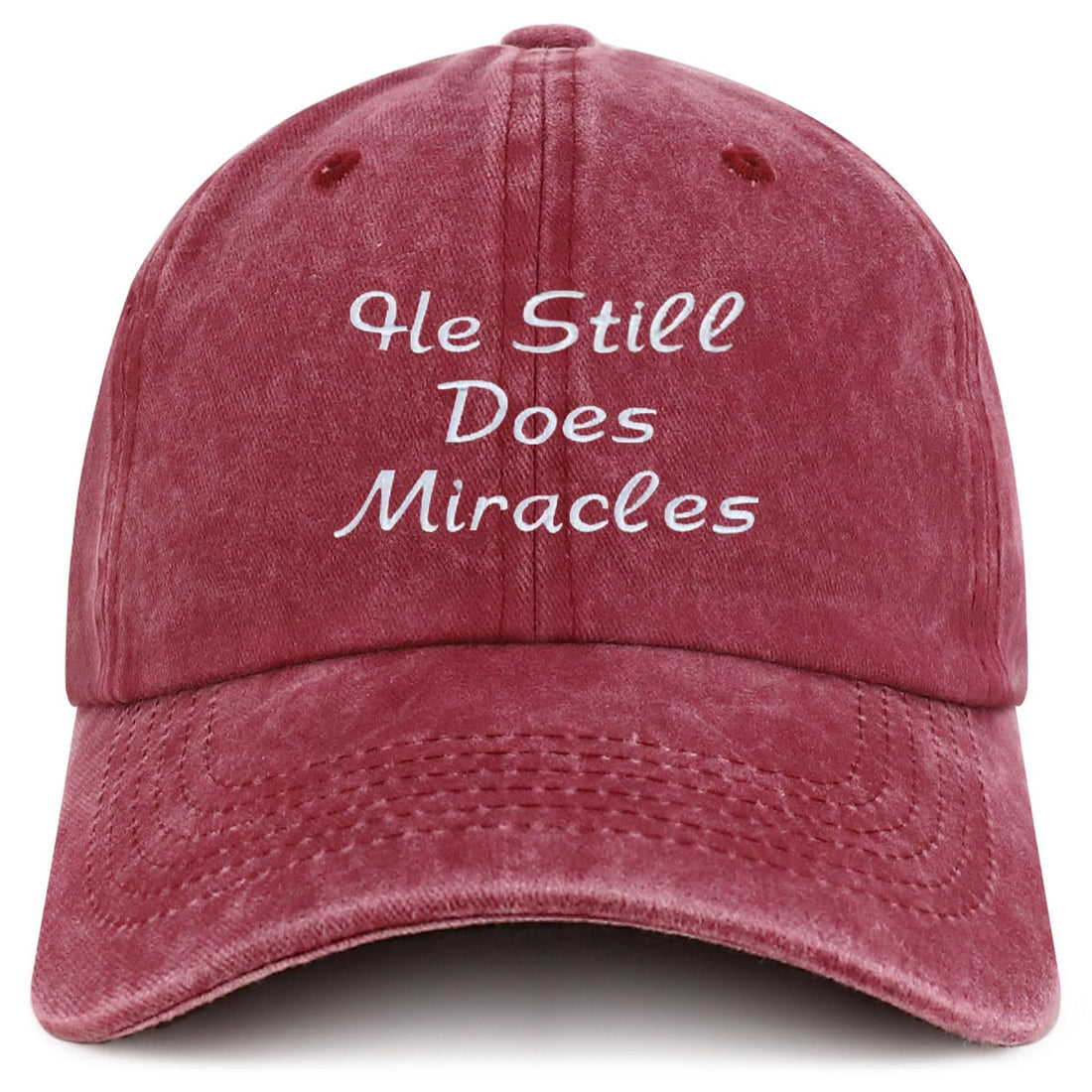 Trendy Apparel Shop He Still Does Miracles Embroidered Pigment Dyed Cotton Baseball Cap