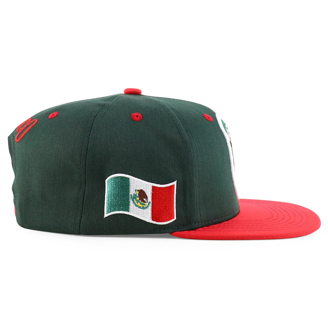 Trendy Apparel Shop 6 Panel Structured Mexico Eagle Flat Bill Snapback Baseball Cap