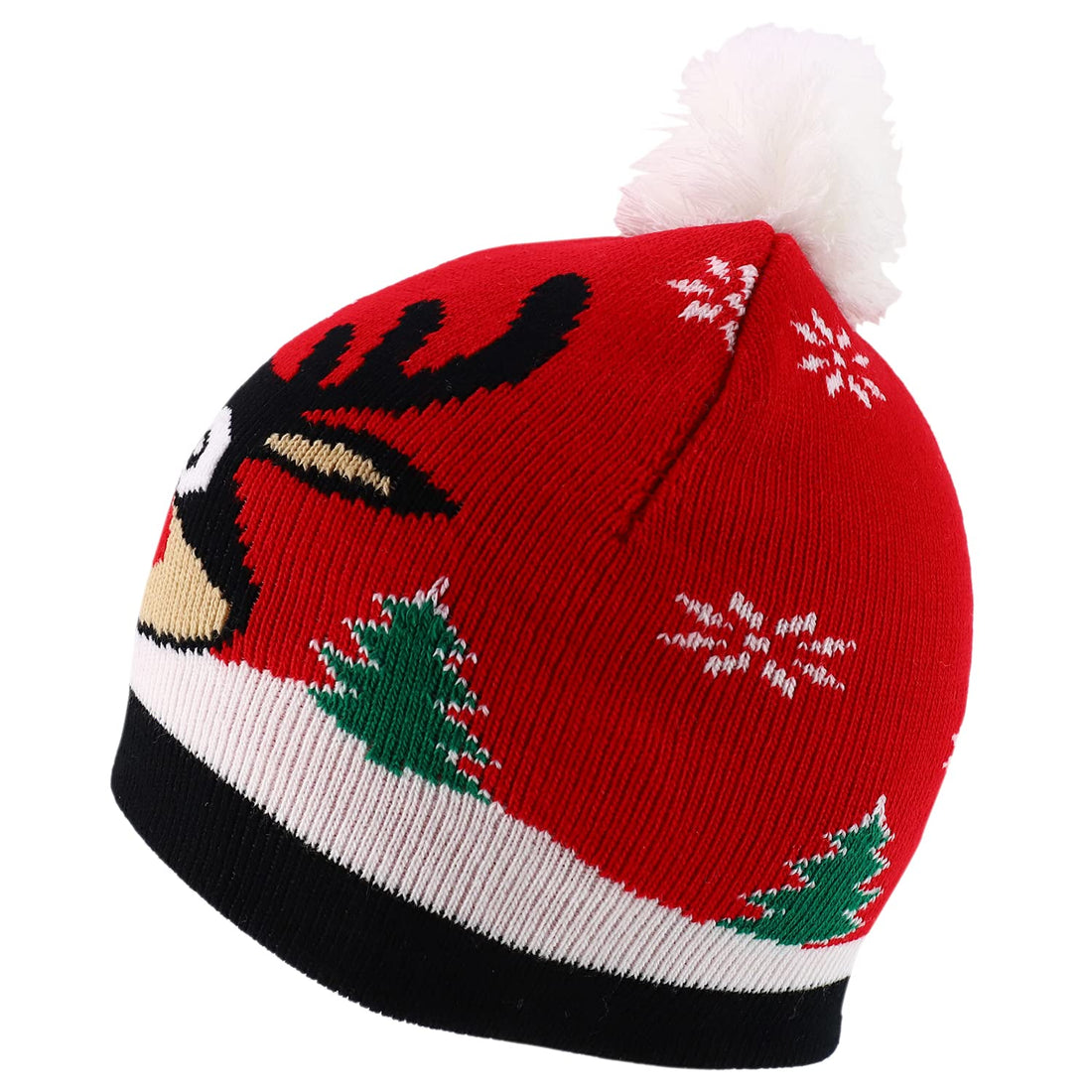 Trendy Apparel Shop 7 Styles Kids Christmas Winter Short Beanies with Pompom