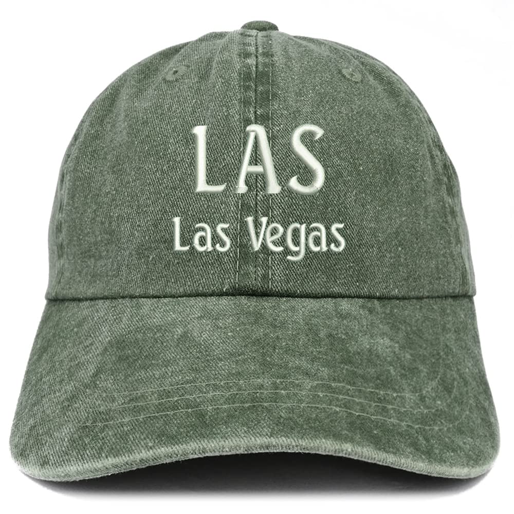 Trendy Apparel Shop LAS Las Vegas Embroidered Pigment Dyed Washed Baseball Cap