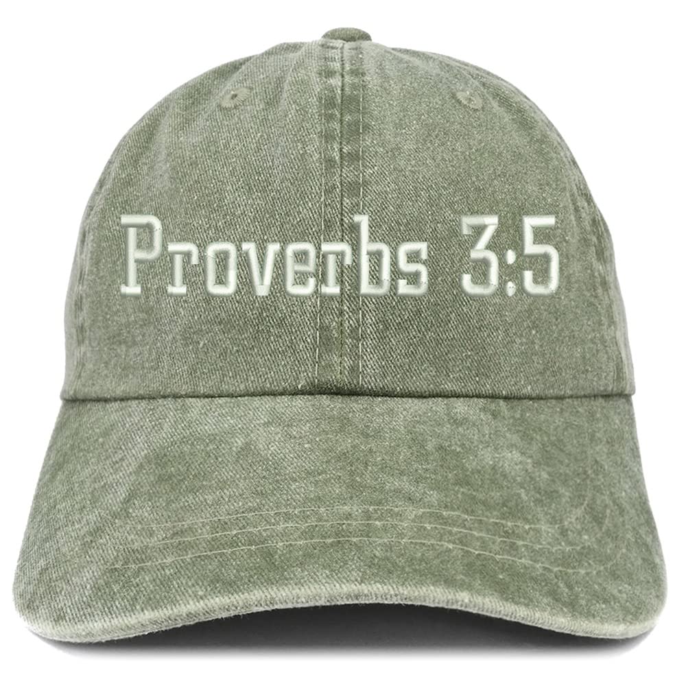 Trendy Apparel Shop Proverbs 3:5 Washed Pigment Dyed Baseball Cap