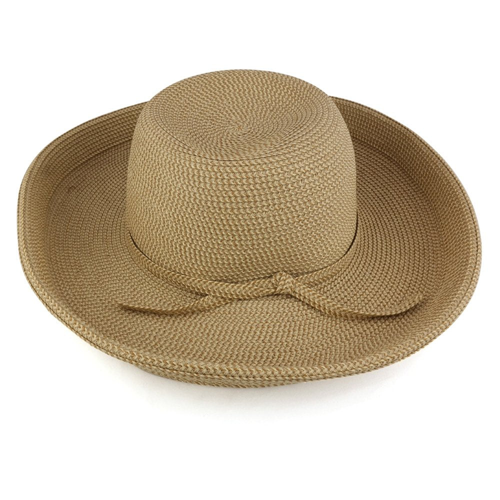 Trendy Apparel Shop Ladies Kettle Medium Brim Summer Paper Braid Straw Fashionable Hat