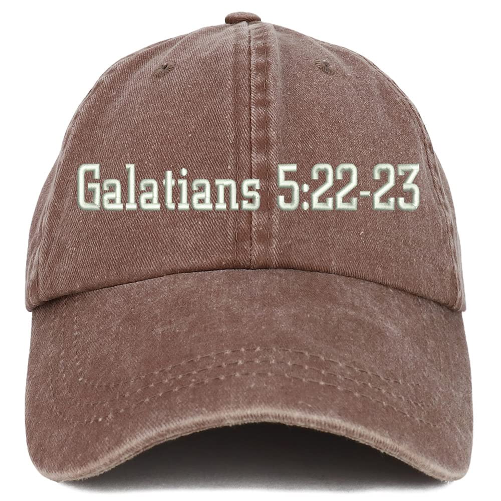 Trendy Apparel Shop Galatians 5:22-23 Washed Pigment Dyed Baseball Cap