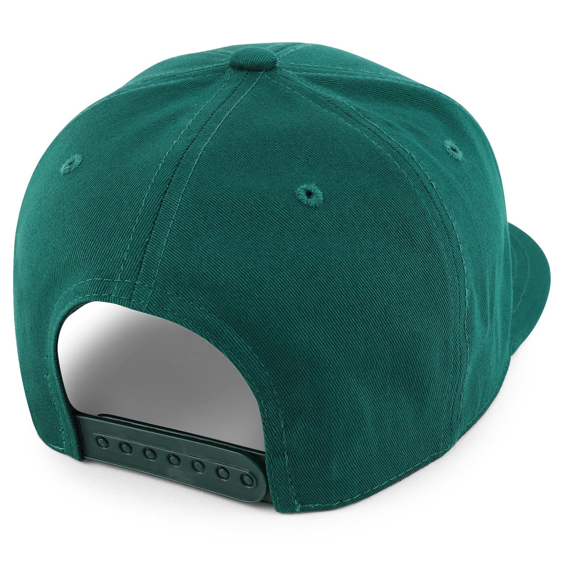 Trendy Apparel Shop 100% Cotton Plain Structured 6 Panels Flatbill Snapback Baseball Cap