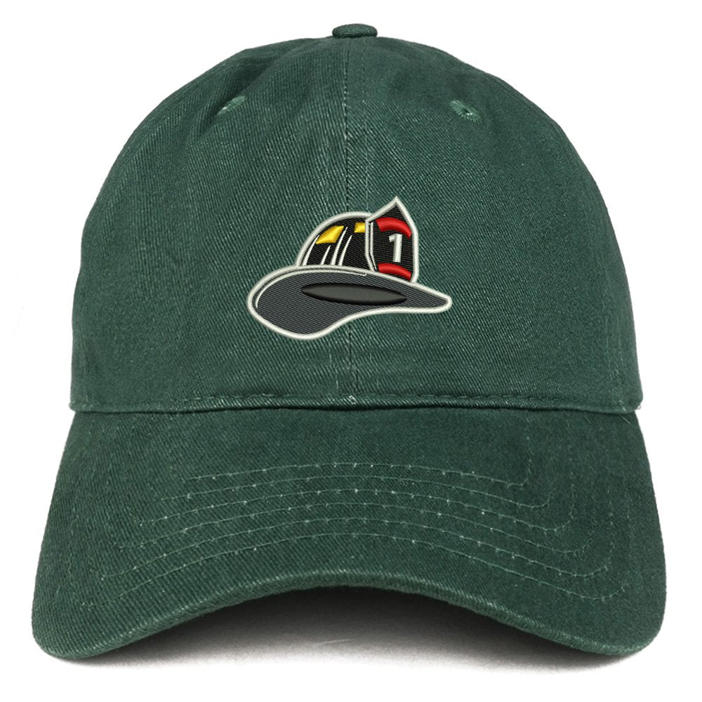 Trendy Apparel Shop Fire FD Hat Embroidered Brushed Cotton Dad Hat Ball Cap - Hunter