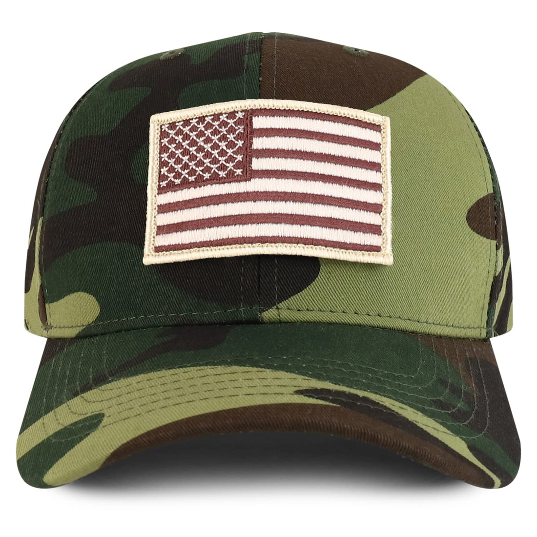 Trendy Apparel Shop Desert USA Flag Patch Tactical Cap, Fits Child to Adult 2XL