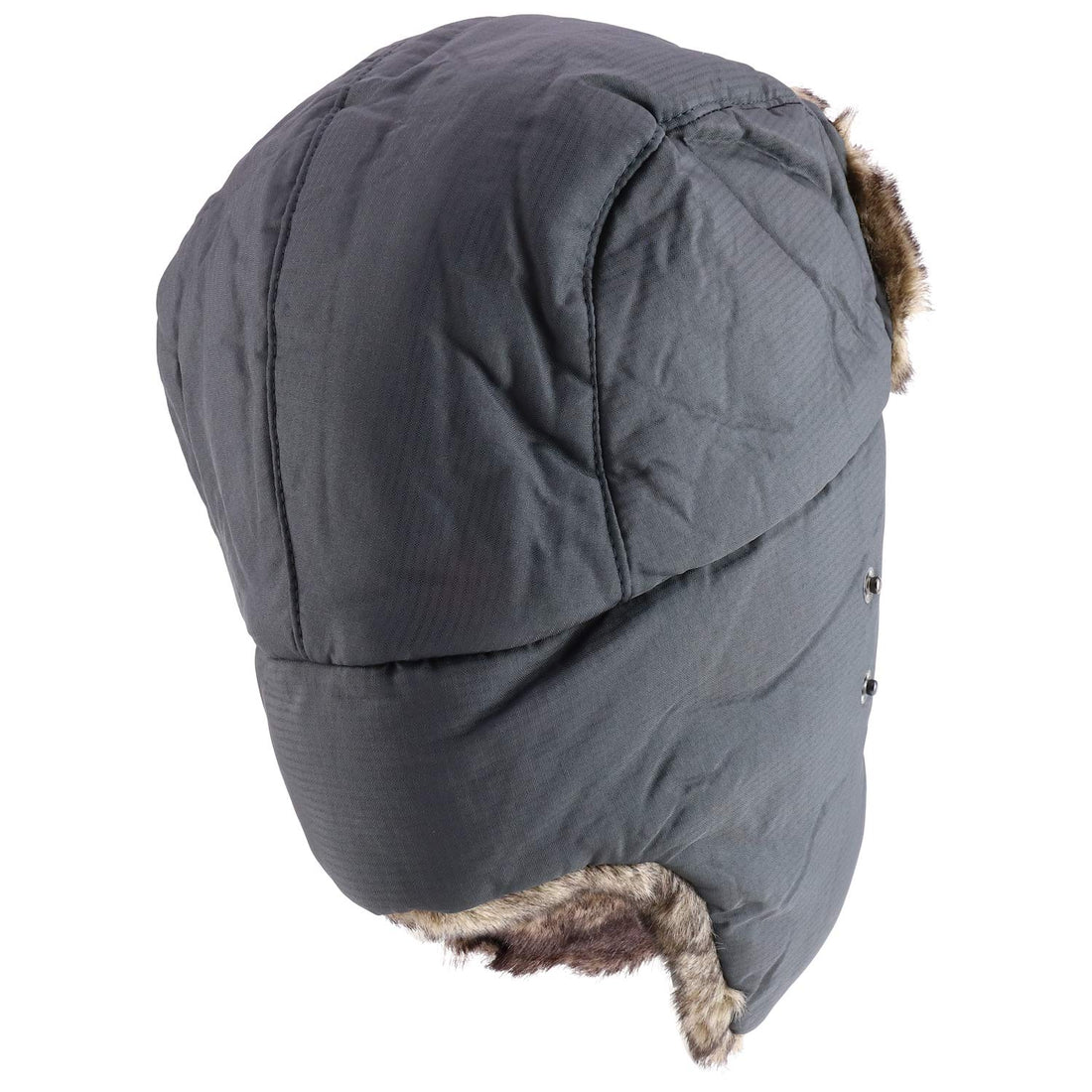 Trendy Apparel Shop Men's Faux Fur Lined Nylon Removable Mouth Guard Trapper Hat
