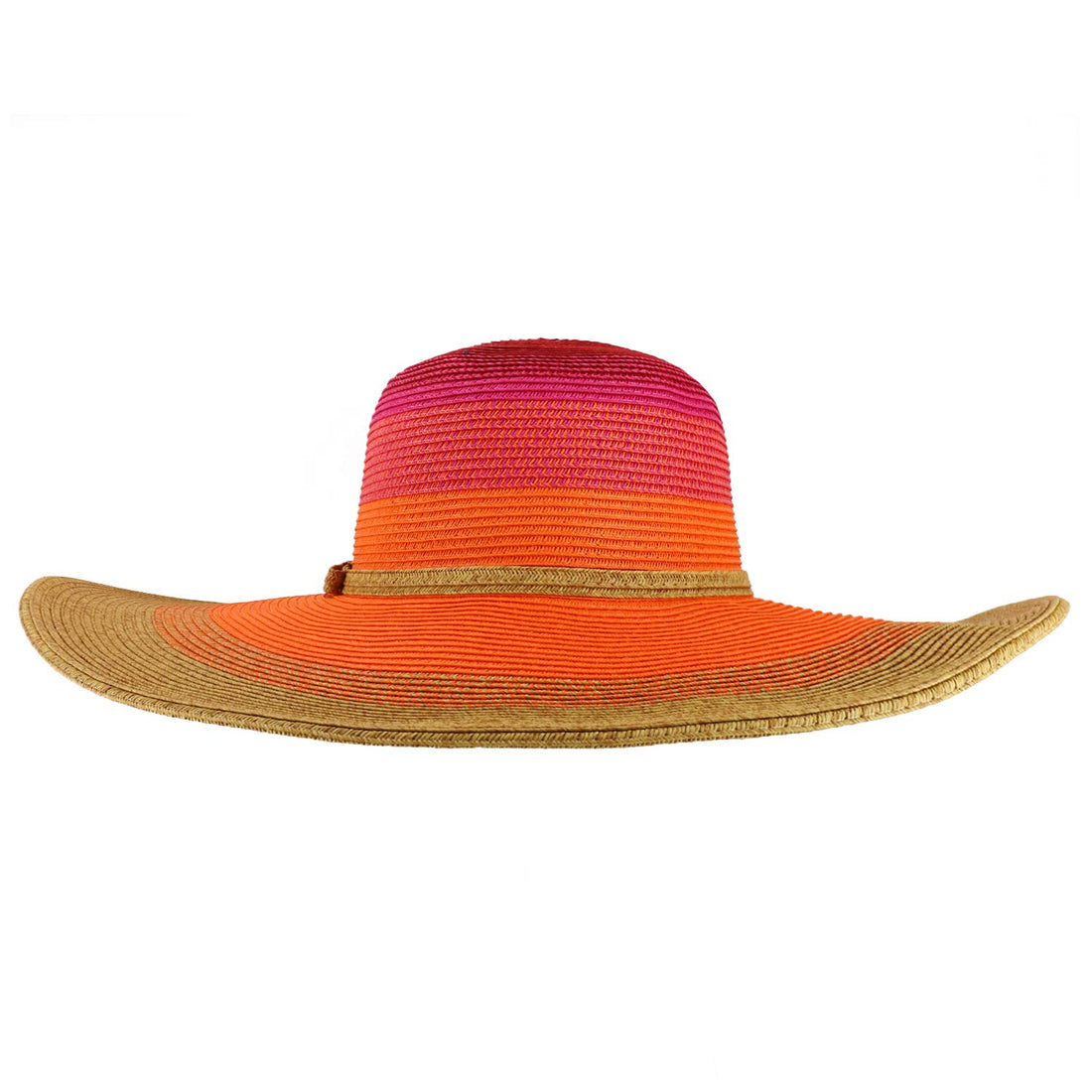 Trendy Apparel Shop UPF 50+ Colorful Mix Paper Poly Braid Wide Brim Sun Hat