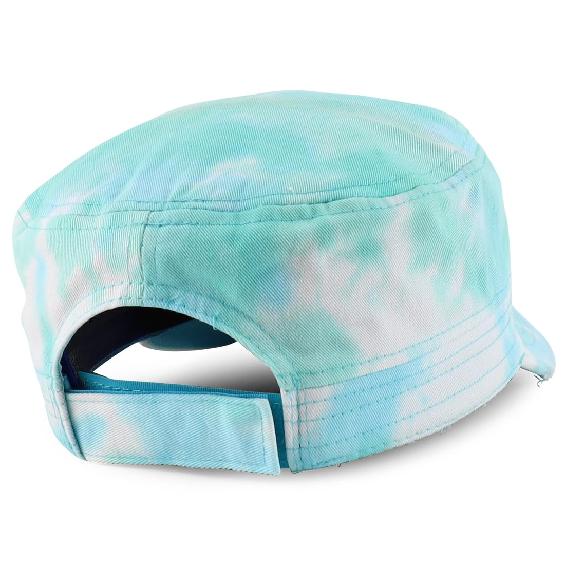 Trendy Apparel Shop Plain 100% Cotton Tie Dyed Patterned Flat Top Army Baseball Cap