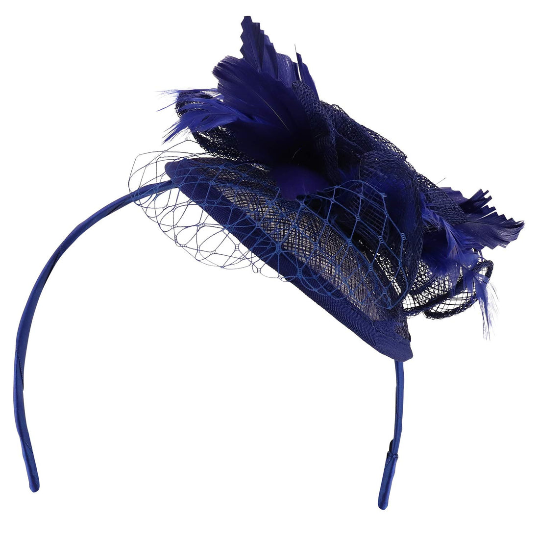 Trendy Apparel Shop Sinamay Feather Rose Net Womens Fascinators Headband