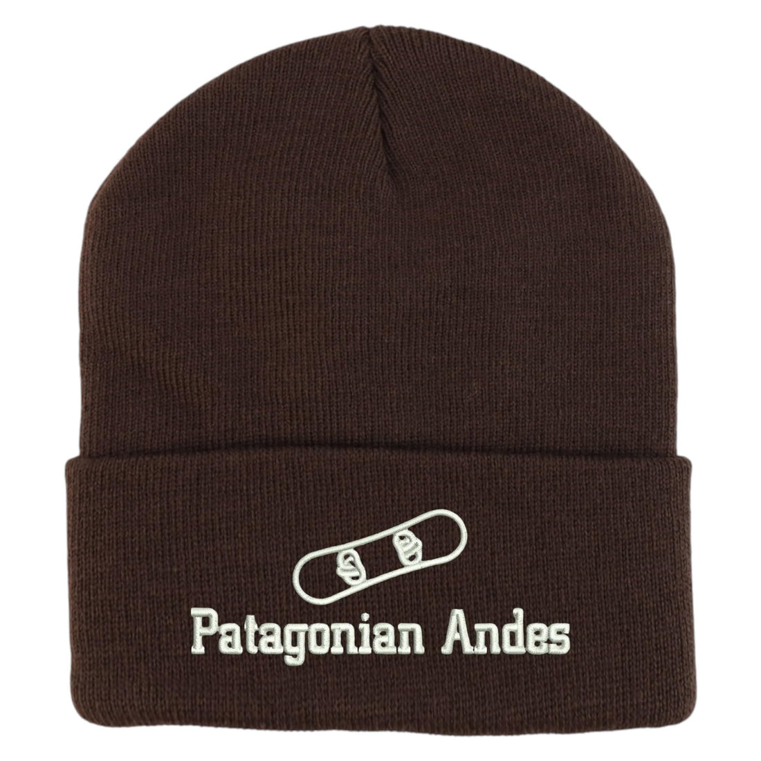 Trendy Apparel Shop Patagonian Andes Snowboard Logo Embroidered Long Cuff Beanie