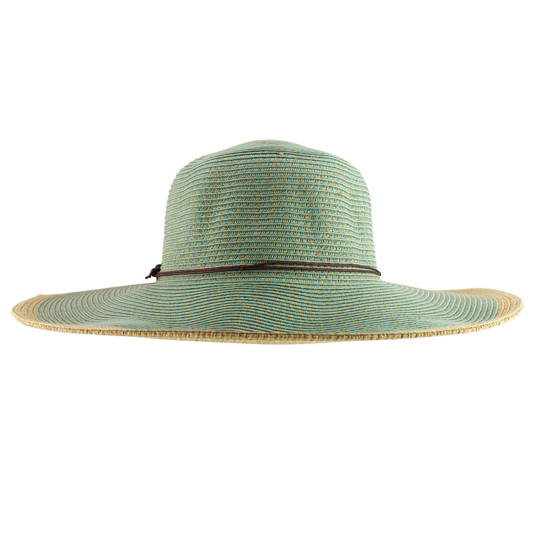 Trendy Apparel Shop Women's UPF 50+ Paper Braid Tweed Flat Brim Sun Hat