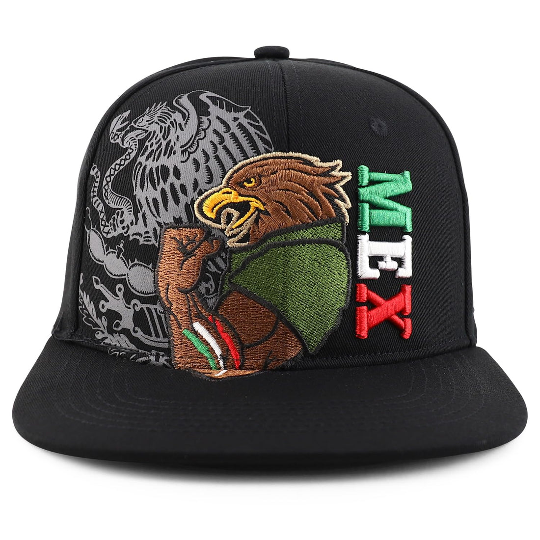 Trendy Apparel Shop Mexico Eagle Embroidered Flatbill Snapback Cap